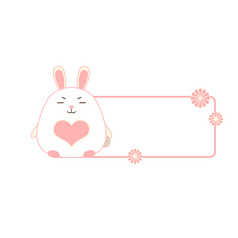 卡通粉色小兔子小动物标题框动图GIF