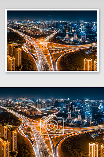高架道路 超清俯瞰航拍 夜景城市建筑桥梁jpg340*512PX图片素材