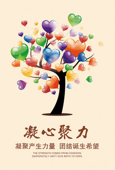 团队凝聚力海报设计企业文化展板团队凝聚力图片下载