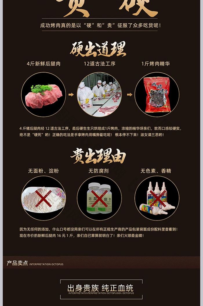 畲族烤肉电商宝贝详情页模版设计