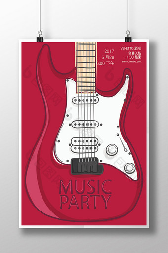 创意吉他音乐主题国外创意设计海报图片