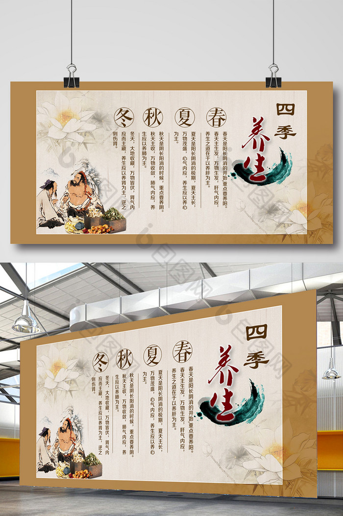 四季养生展板图片