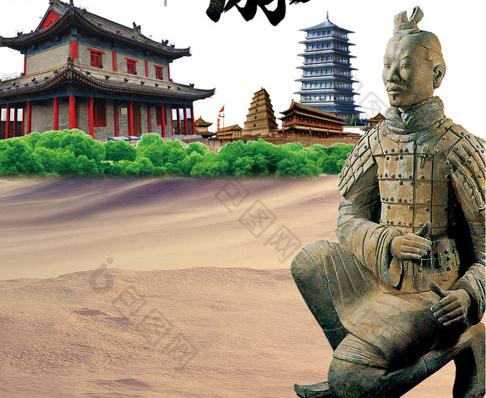 中国风陕西旅游宣传海报