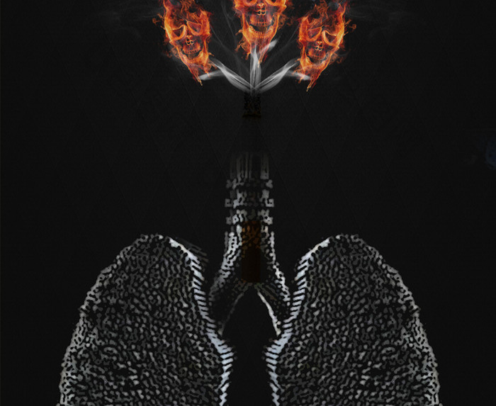 当你的肺呼出的是烟公益海报设计
