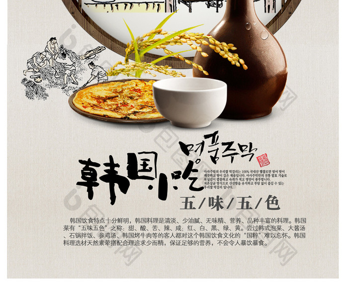 韩国美食料理海报