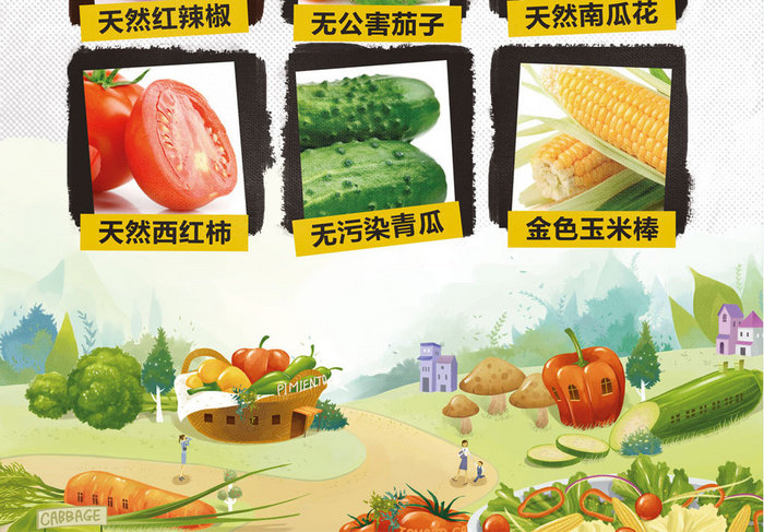 天然无公害蔬菜海报设计