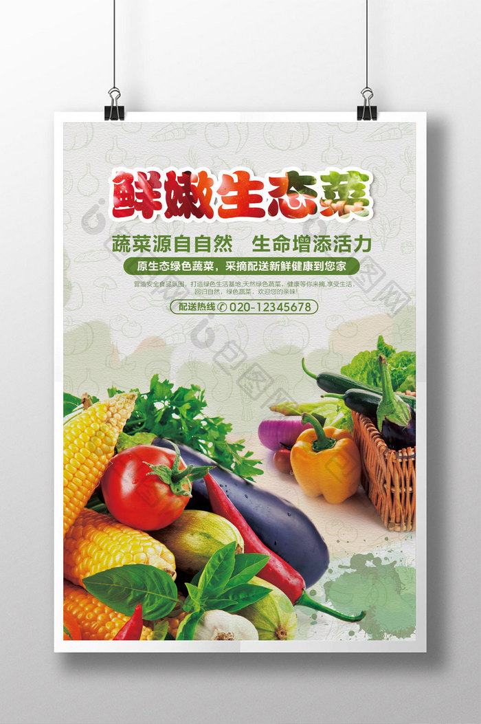 大自然鲜嫩蔬菜海报设计