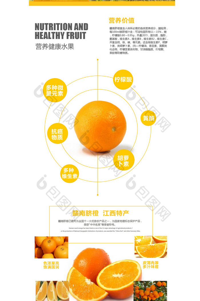 淘宝橙子食品简约大气天猫详情页模板