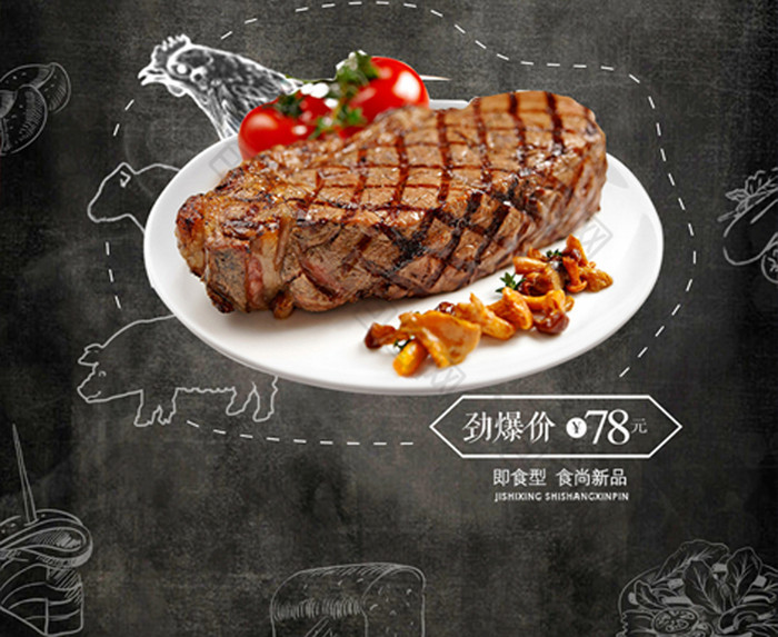 包图网提供精美好看的牛排图片素材免费下载,本次作品主题是广告设计