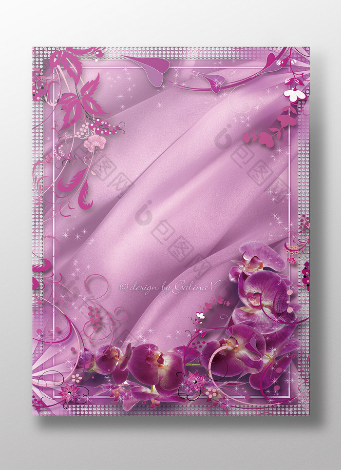 紫色花朵丝绸质感背景
