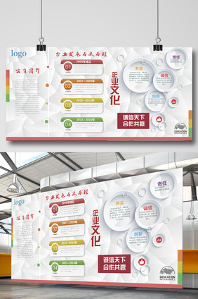 企业文化墙效果图公司发展历程时间轴设计