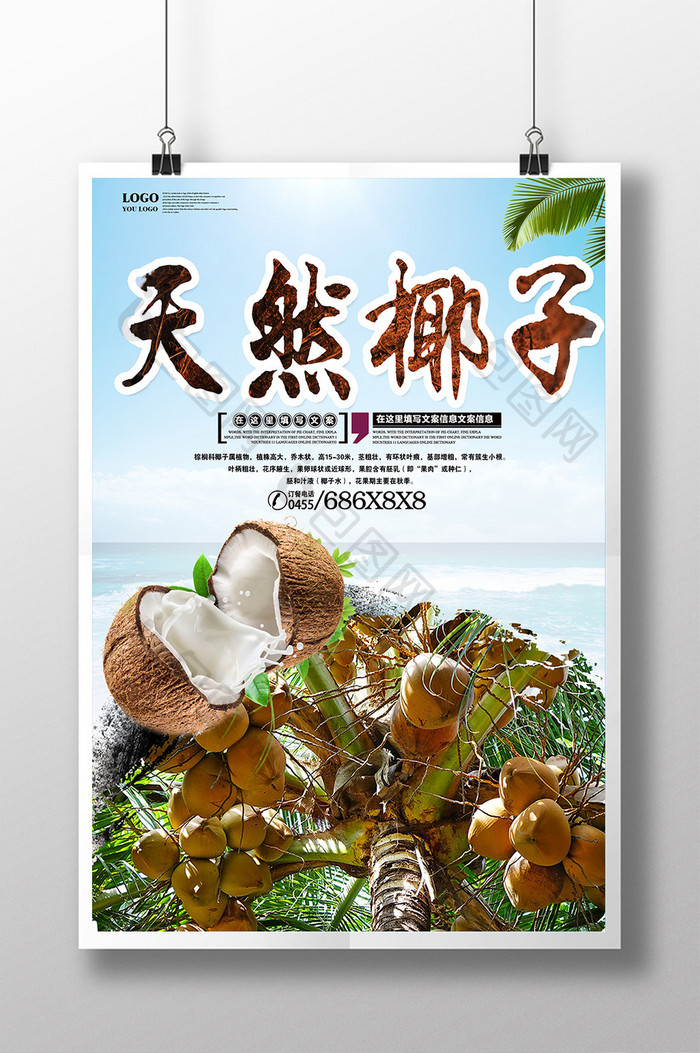水果椰子汁海报广告