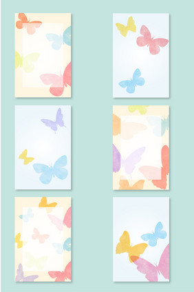 蝴蝶手绘卡片素材