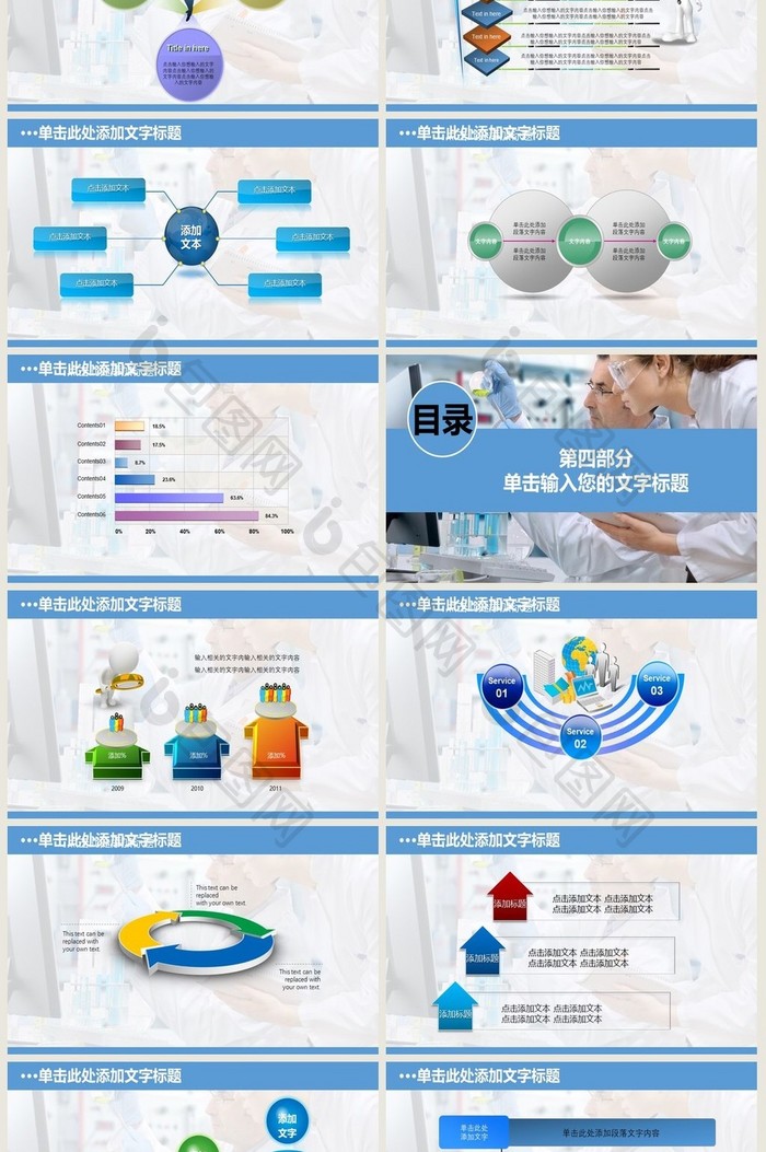 科学研究生物工程医疗化工动态PPT模板