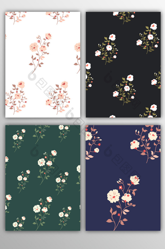 卡通手绘平铺节日小碎花花朵儿童 背景下载 包图网