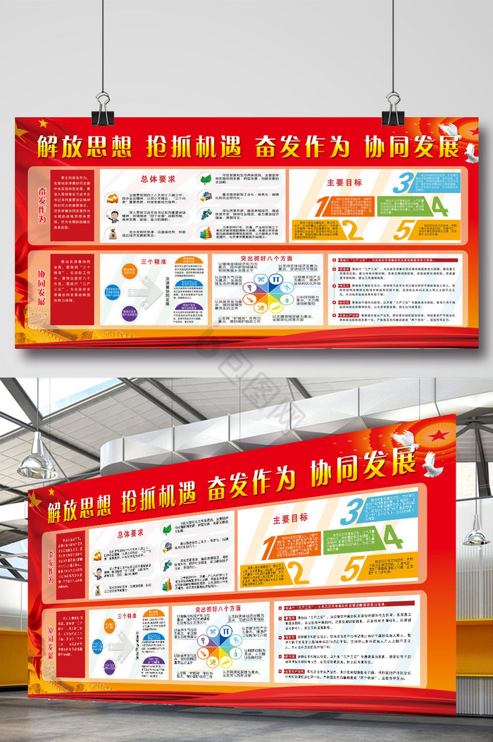 解放思想企业文化墙图片