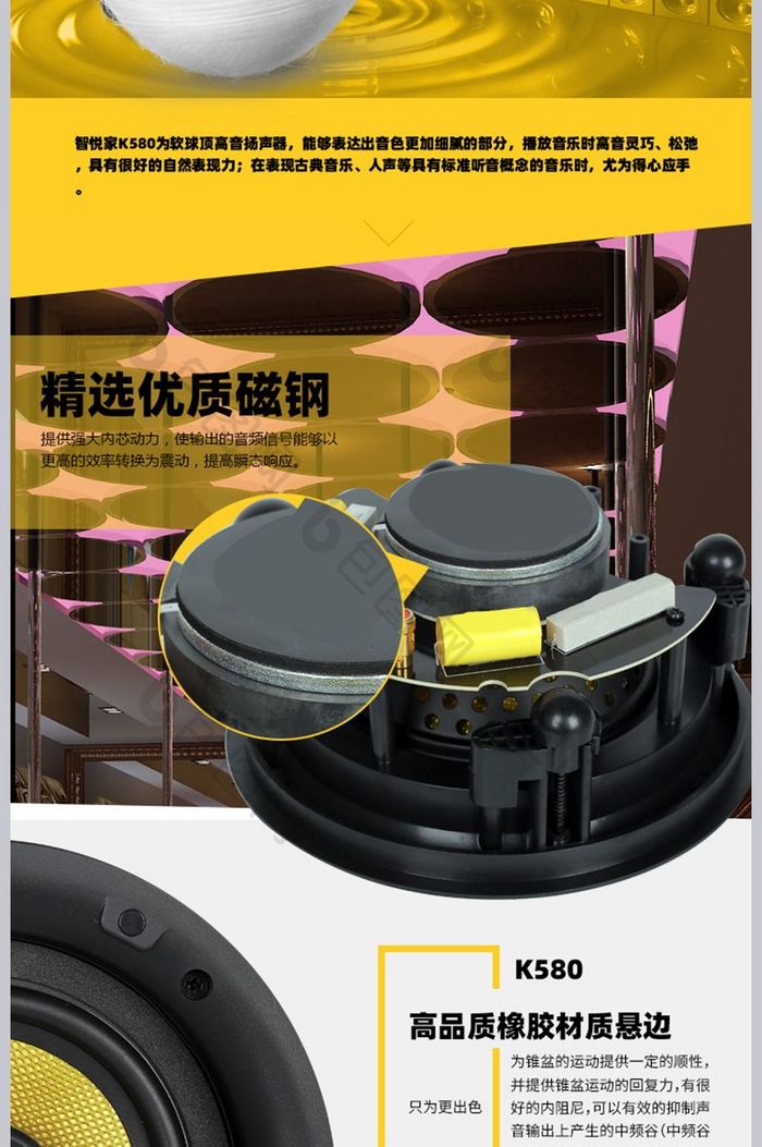 音响喇叭音箱数码电子耳麦耳机详情描述设计