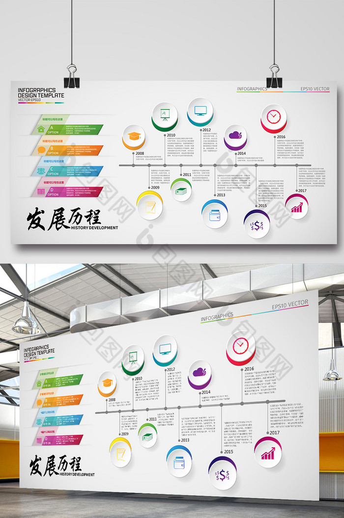 企业发展历程时间轴文化墙展板图片图片