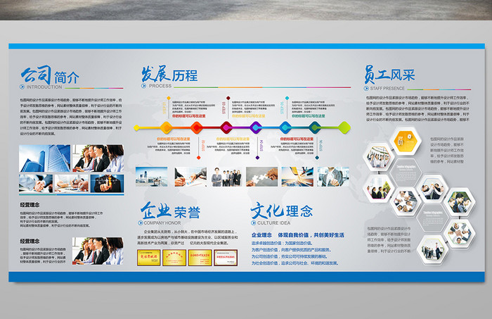 创意企业通用大气立体文化墙