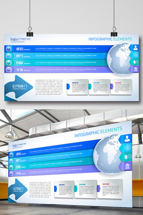 蓝色地球企业文化形象墙