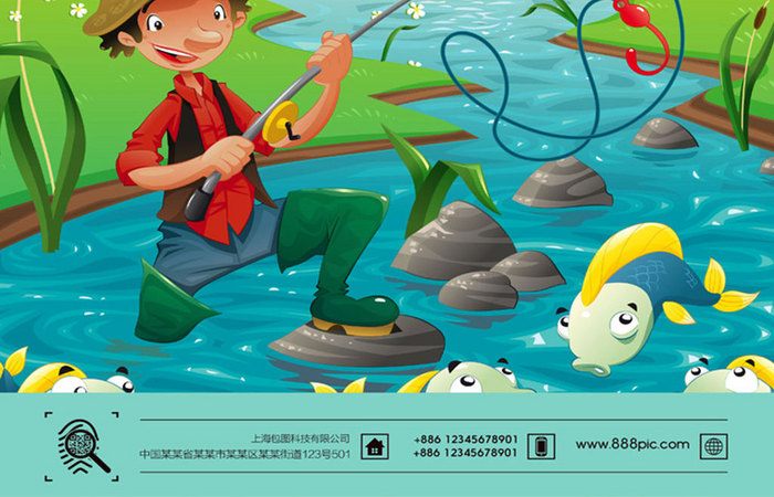 儿童钓鱼游戏海报设计
