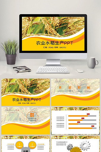 农业生产水稻播种动态PPT图片