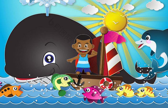 保护海洋卡通公益