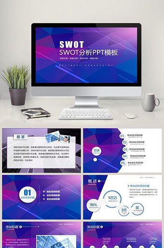 SWOT分析ppt模板图片