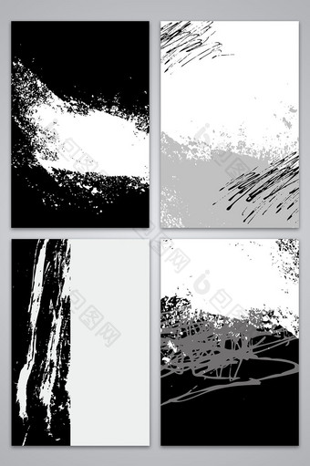 矢量抽象复古涂鸦黑白背景图片