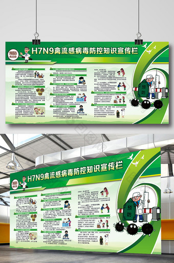 预防H7N9禽流感疾病防控宣传栏知识展板图片