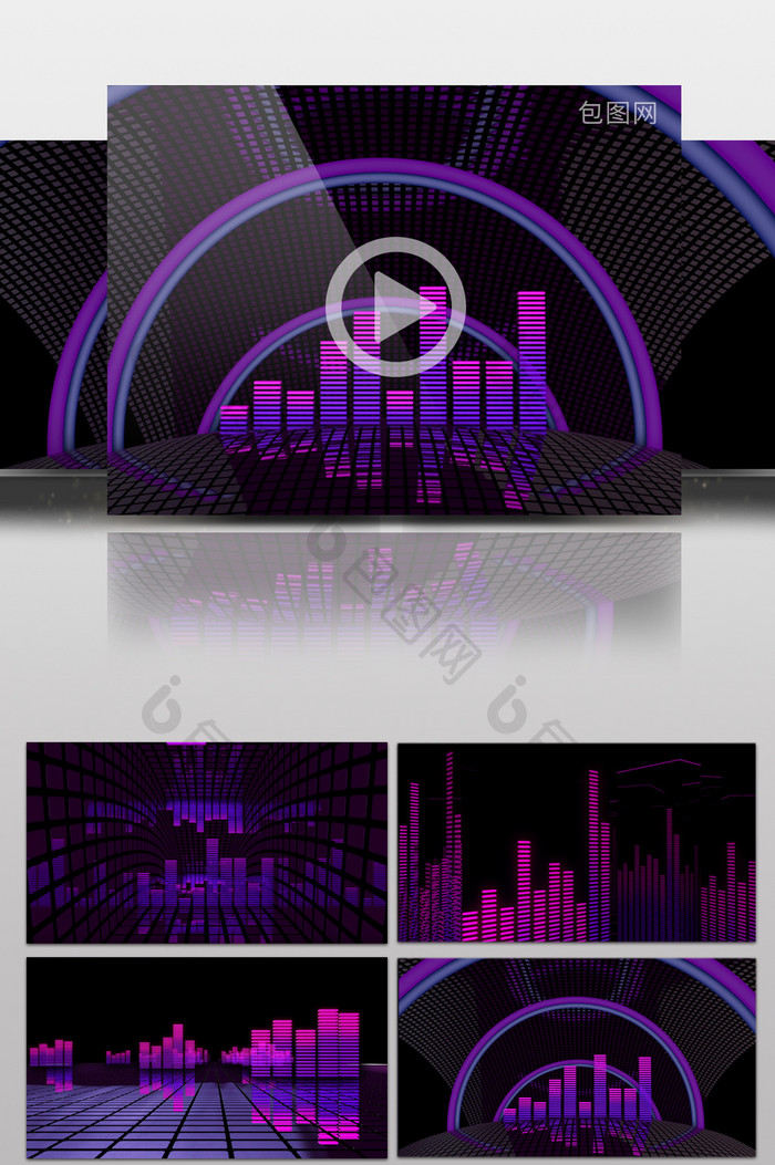 跳动音符均衡器效果全高清可循环背景视频