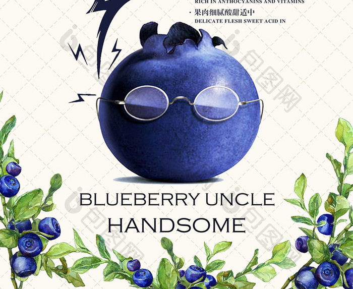 蓝莓美食海报