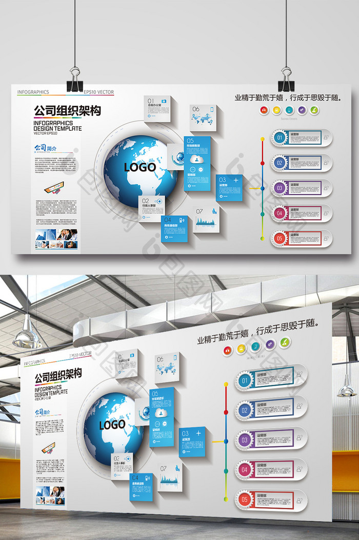 公司企业文化展板企业架构展板