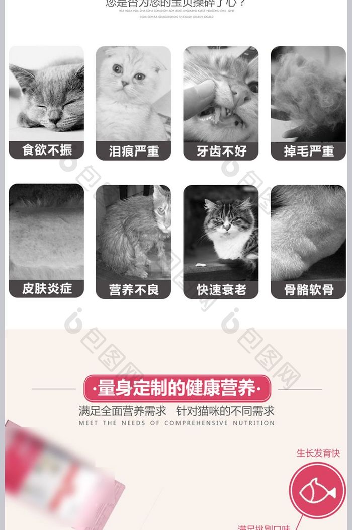 天猫淘宝猫粮详情页设计模板