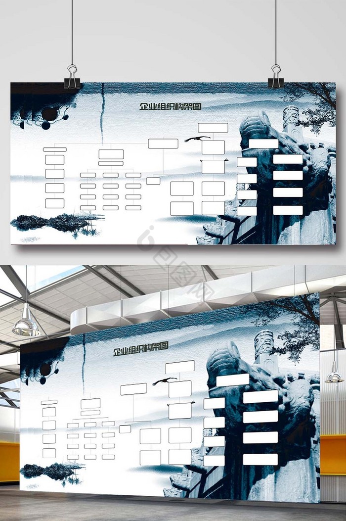 企业组织构架图展板图片
