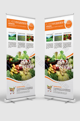 健康食品有机蔬菜宣传展架图片