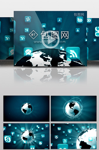 大气蓝色高科技互联网APP展示AE模板图片