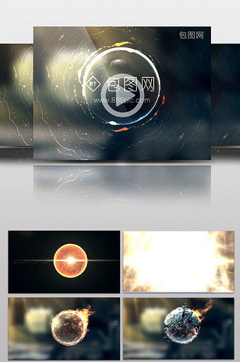 酷炫粒子火球大气logo演绎AE模板图片