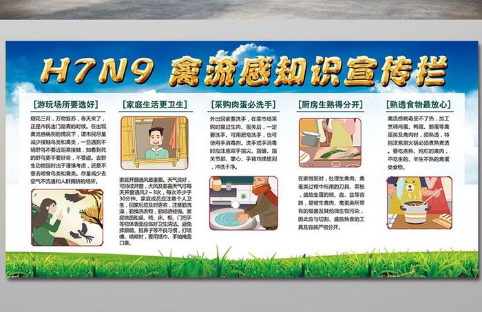 预防H7N9禽流感疾病展板