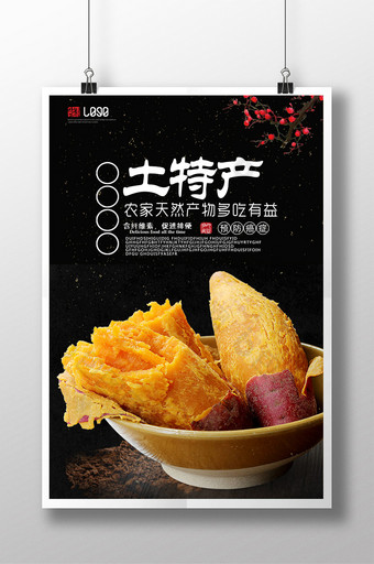 农家土特产特色餐饮美食宣传海报设计图片