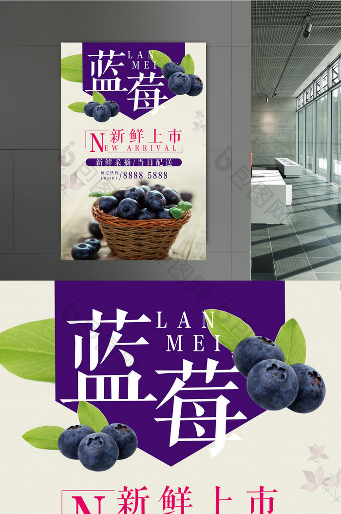 蓝莓新鲜上新海报