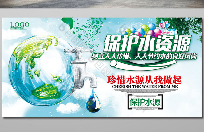 保护水资源展板图片