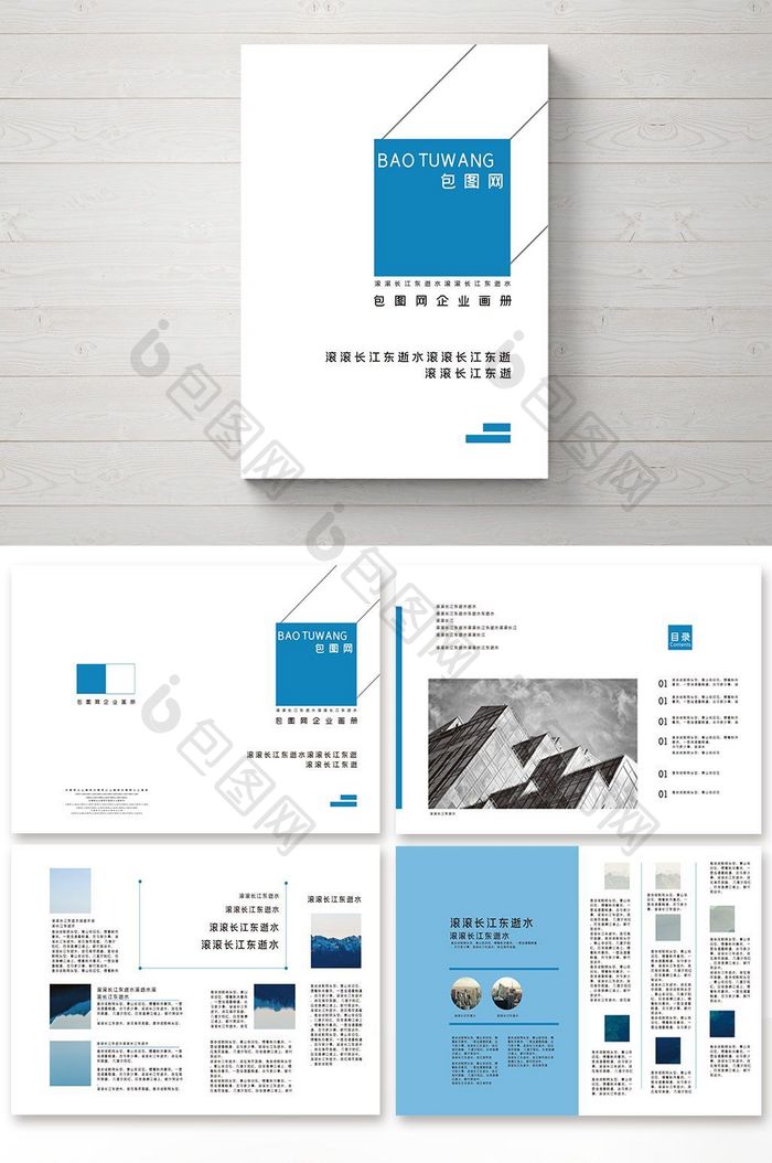 一本蓝色简约精致的企业画册设计