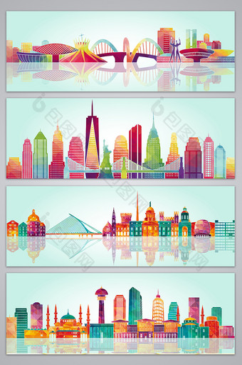 彩色城市地产背景图片
