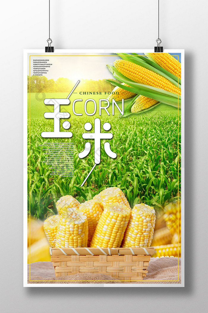 有机蔬菜海报玉米海报