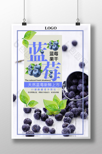 清新蓝莓果干pop促销水果店海报图片