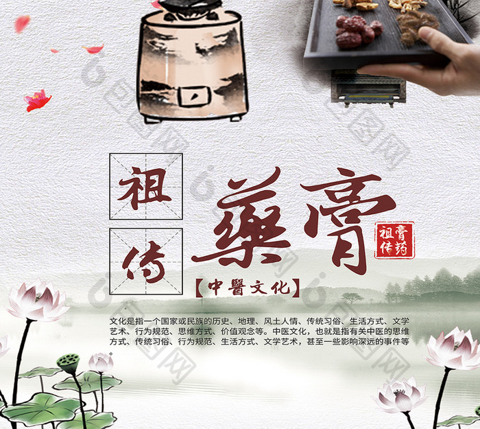 中国风祖传膏药养生海报设计
