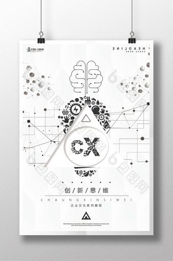 创新思维企业文化系列展板设计图片