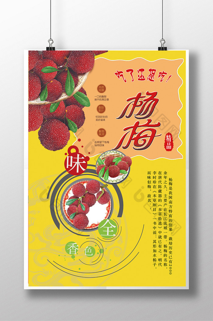 水果海报水果杨梅展板图片
