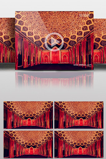 高贵丝绸汉代幕布中式婚礼场景 LED背景图片